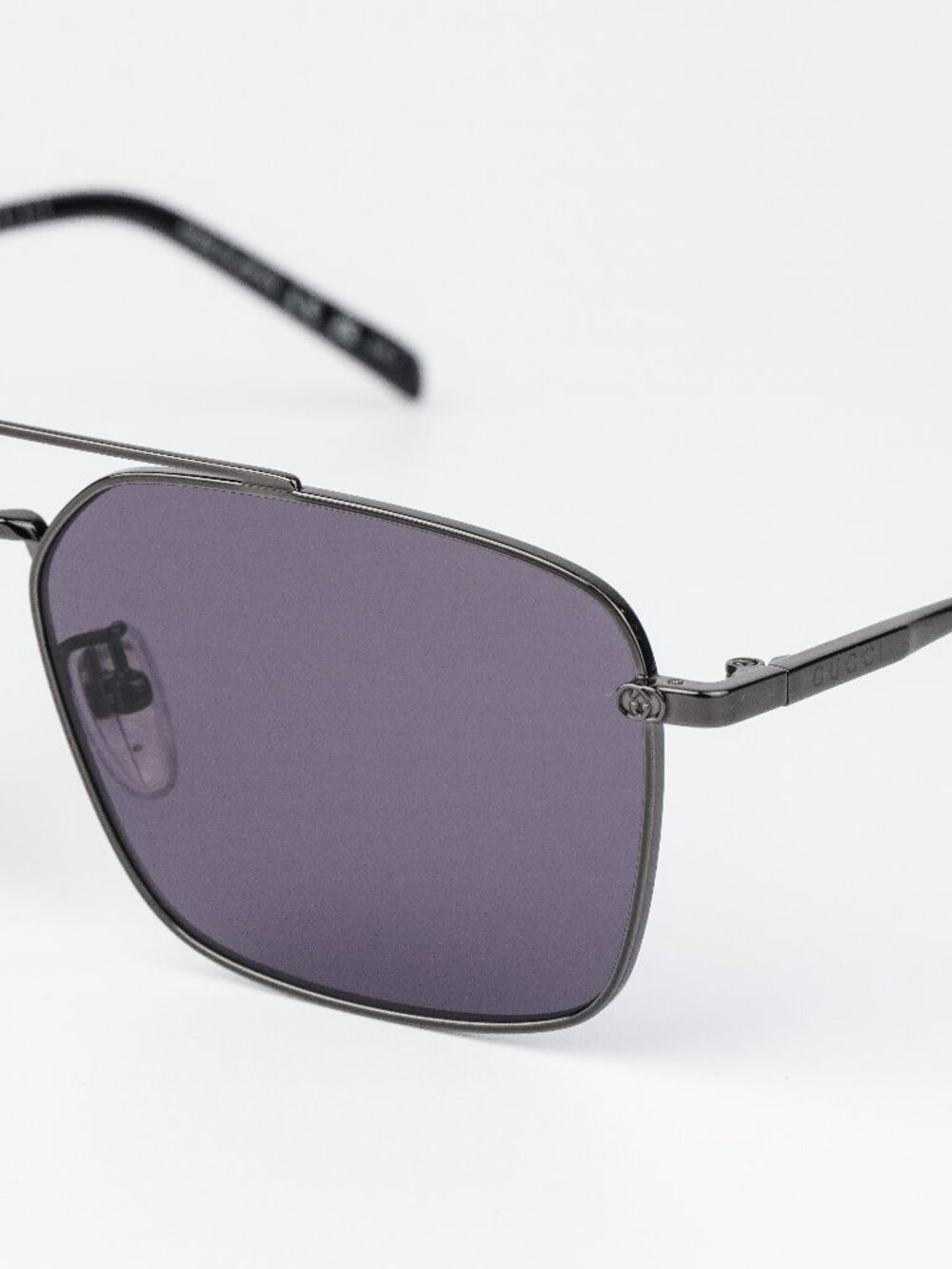 Gucci Women Sunglasses Ruthenium Violet Rectangular GG1957SA 003 NEW AUTHENTIC - Picture 5 of 14